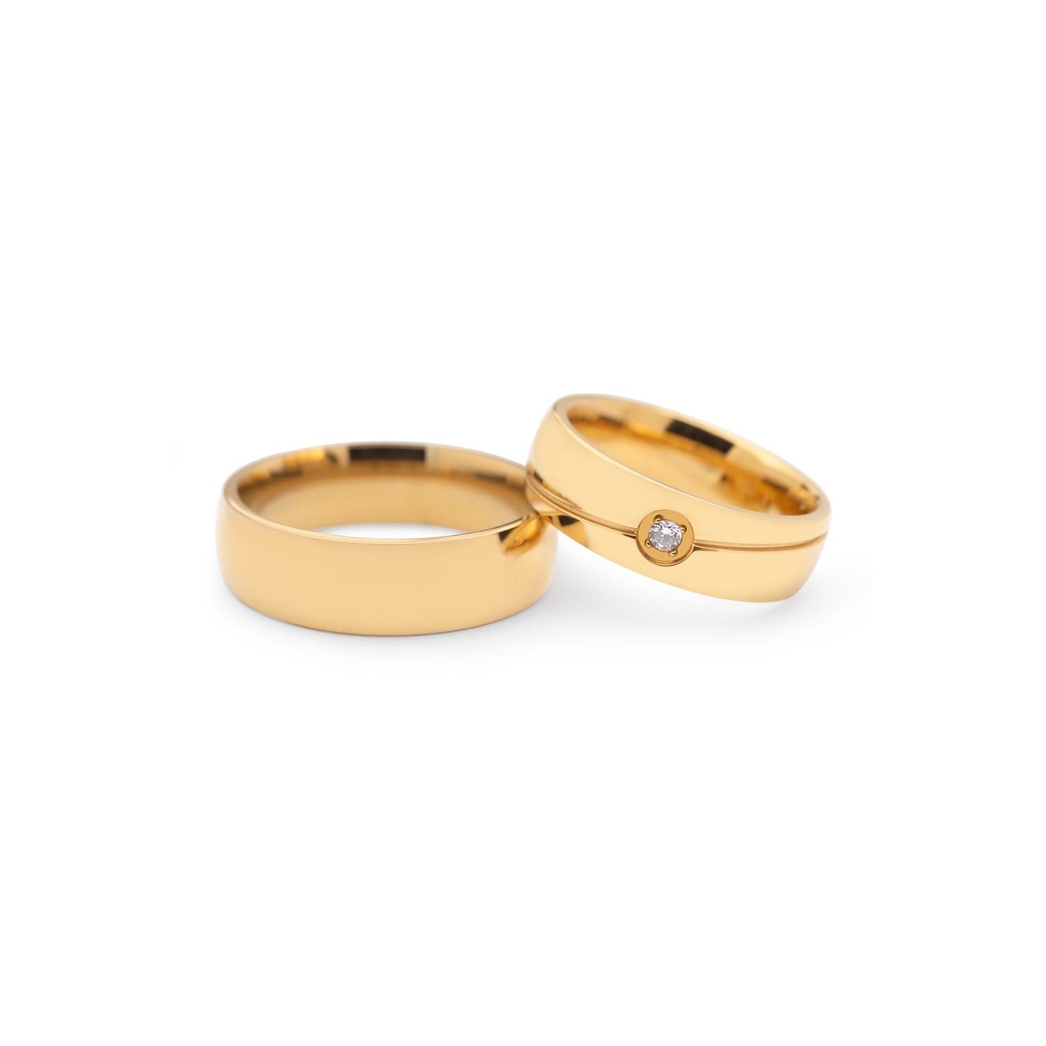 Golden wedding rings with diamonds "VKA 120"
