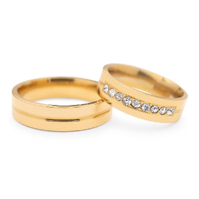 Auksinių žiedų pora su deimantais "VMA 116"