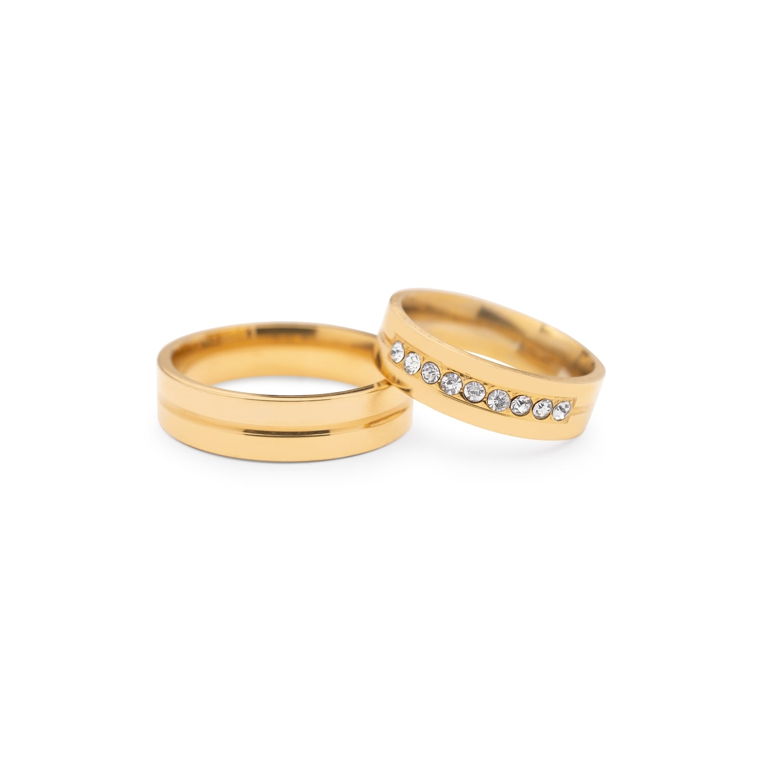 Golden wedding rings with diamonds "VMA 116"