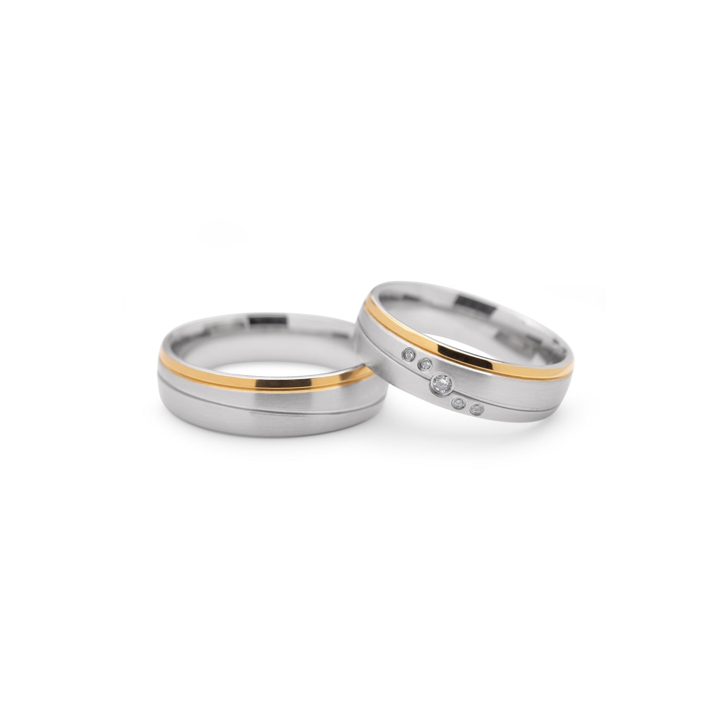 Golden wedding rings with diamonds "VMA 103"