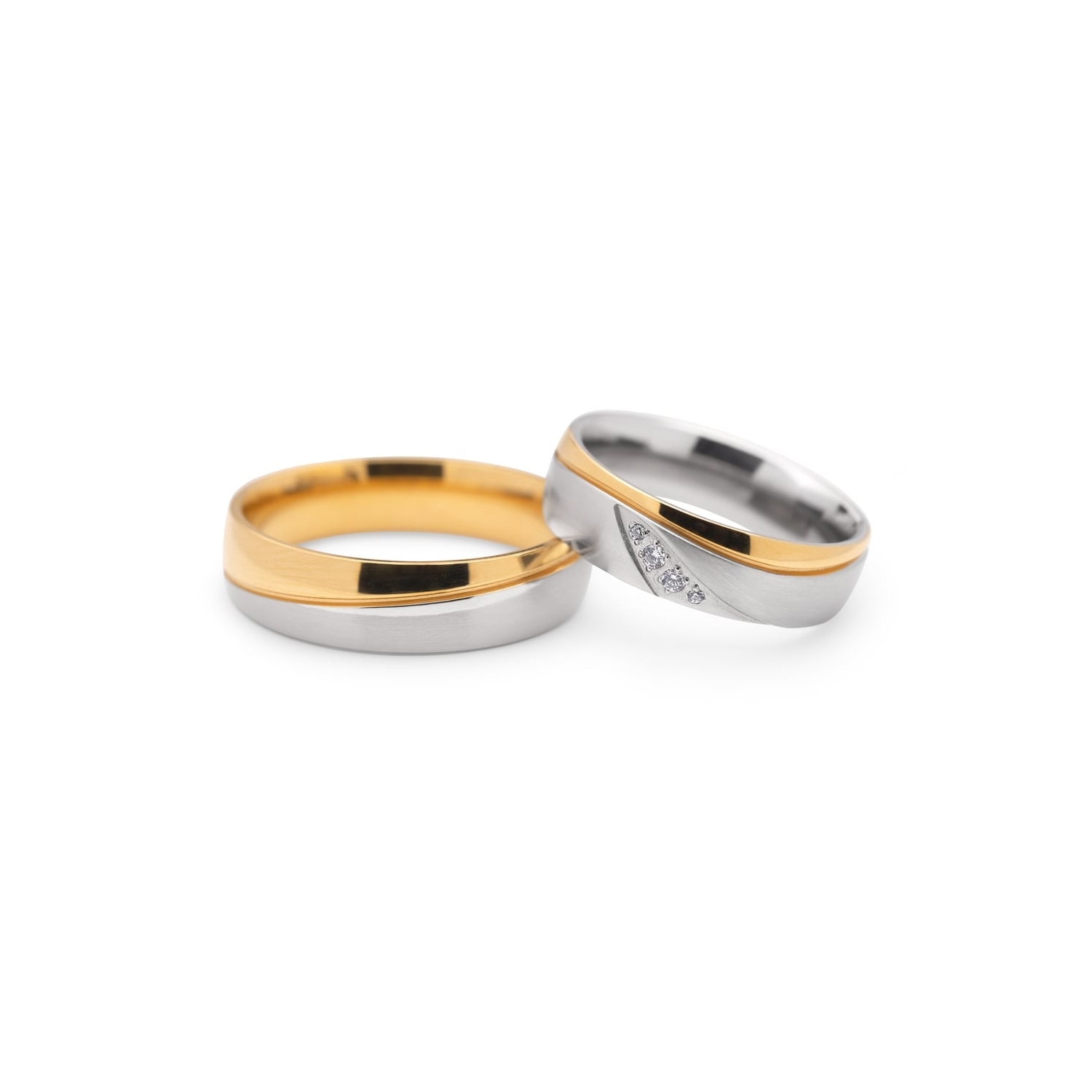Golden wedding rings with diamonds "VKA 102"