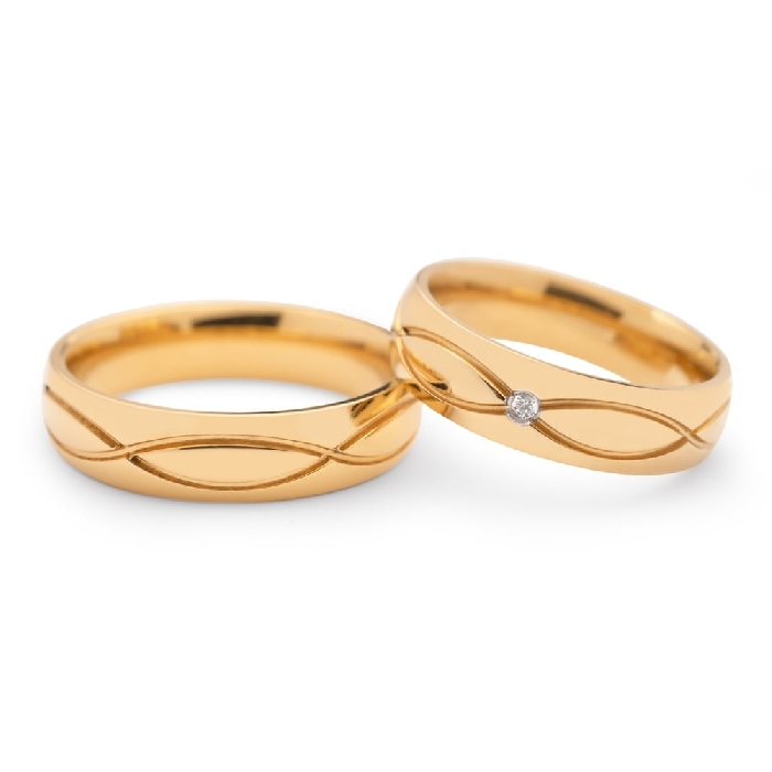 Golden wedding rings with diamonds "VKA 098"