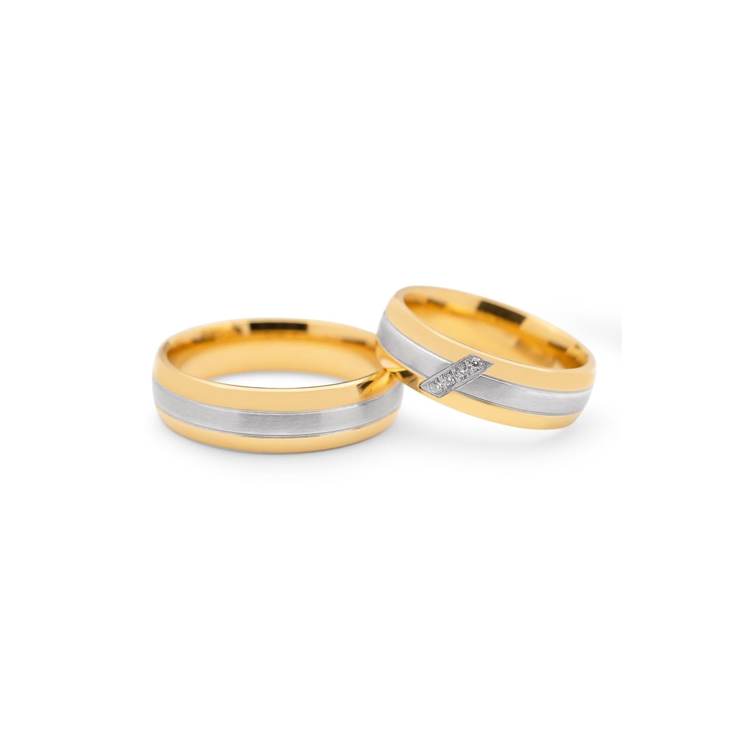 Golden wedding rings with diamonds "VKA 096"