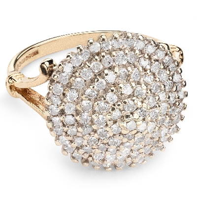 Gold ring with brilliants "Bouquet of diamonds 25"