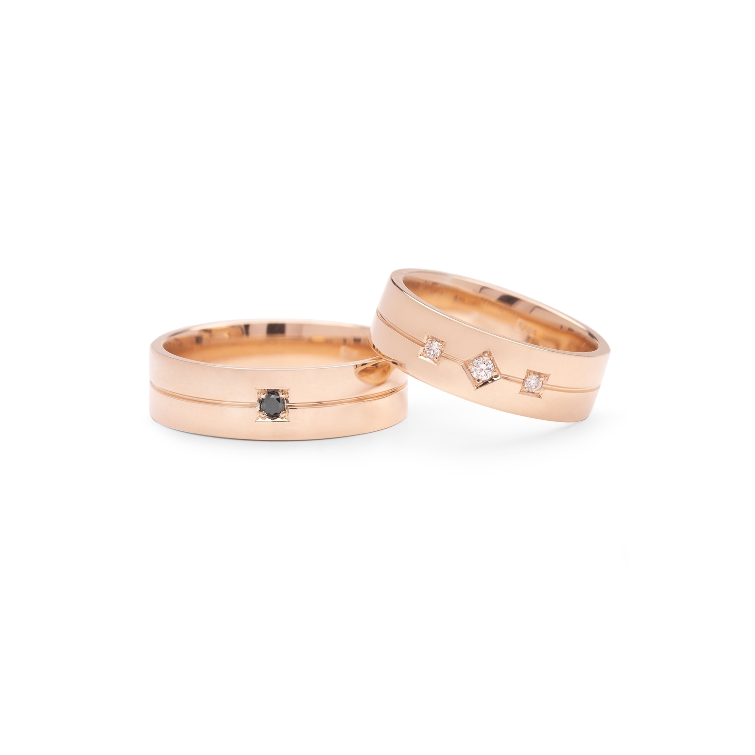Golden wedding rings with diamonds "VMA 136-2"