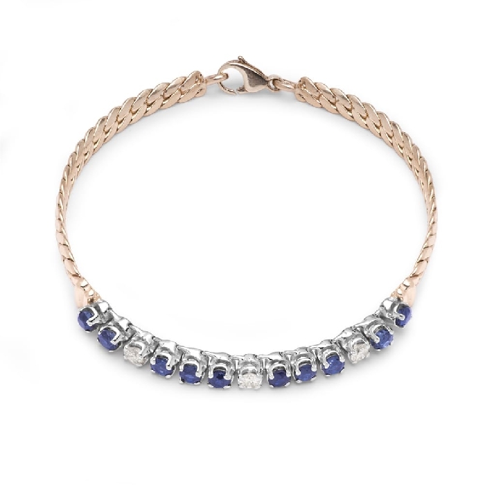 Gold bracelet with gemstones "Sapphire 22"