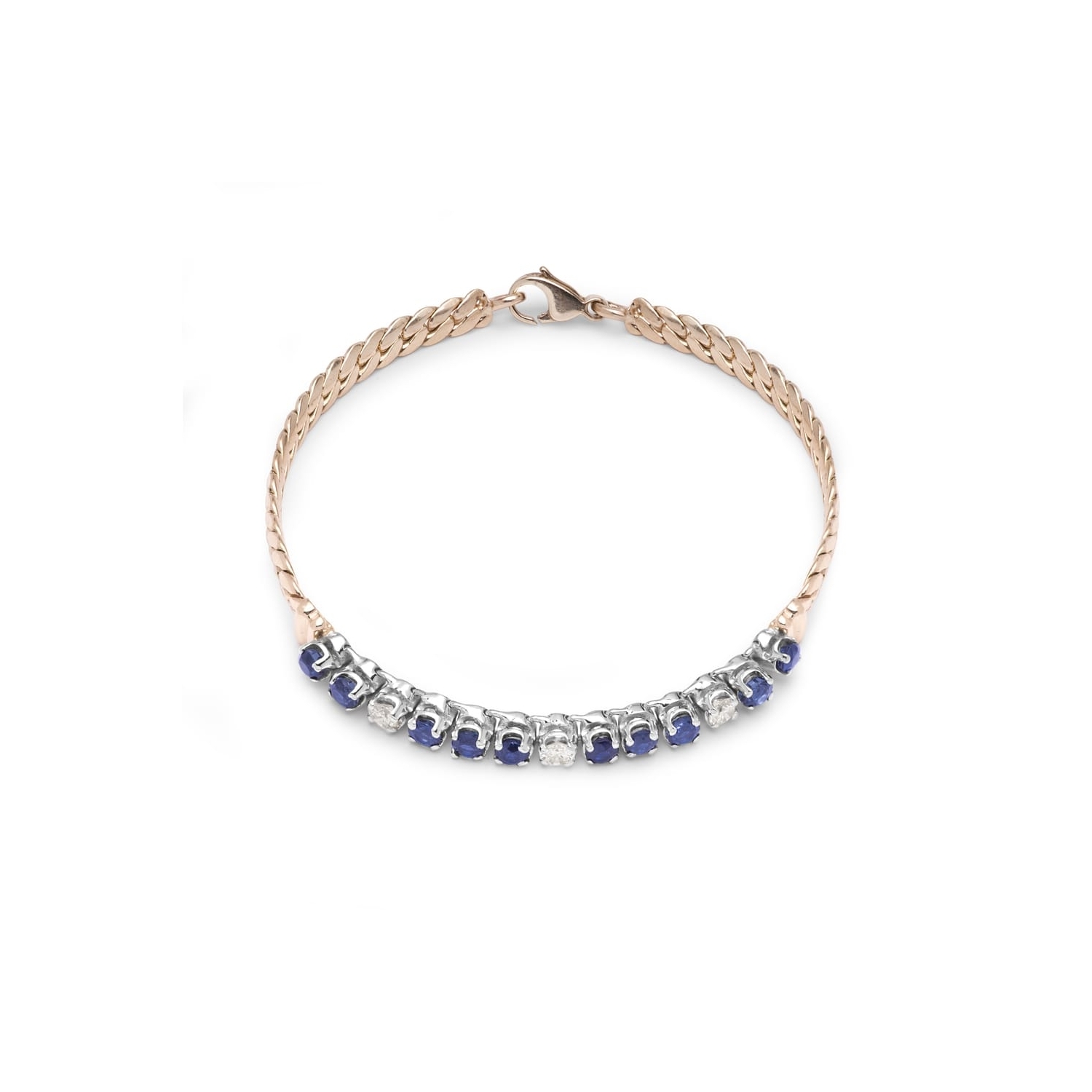Gold bracelet with gemstones "Sapphire 22"
