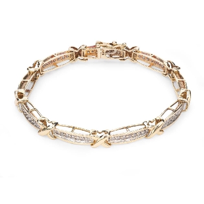 Gold bracelet with diamonds "Intertwined destinies 23"