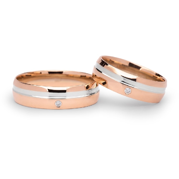 Golden wedding rings with diamonds "VKA 302"