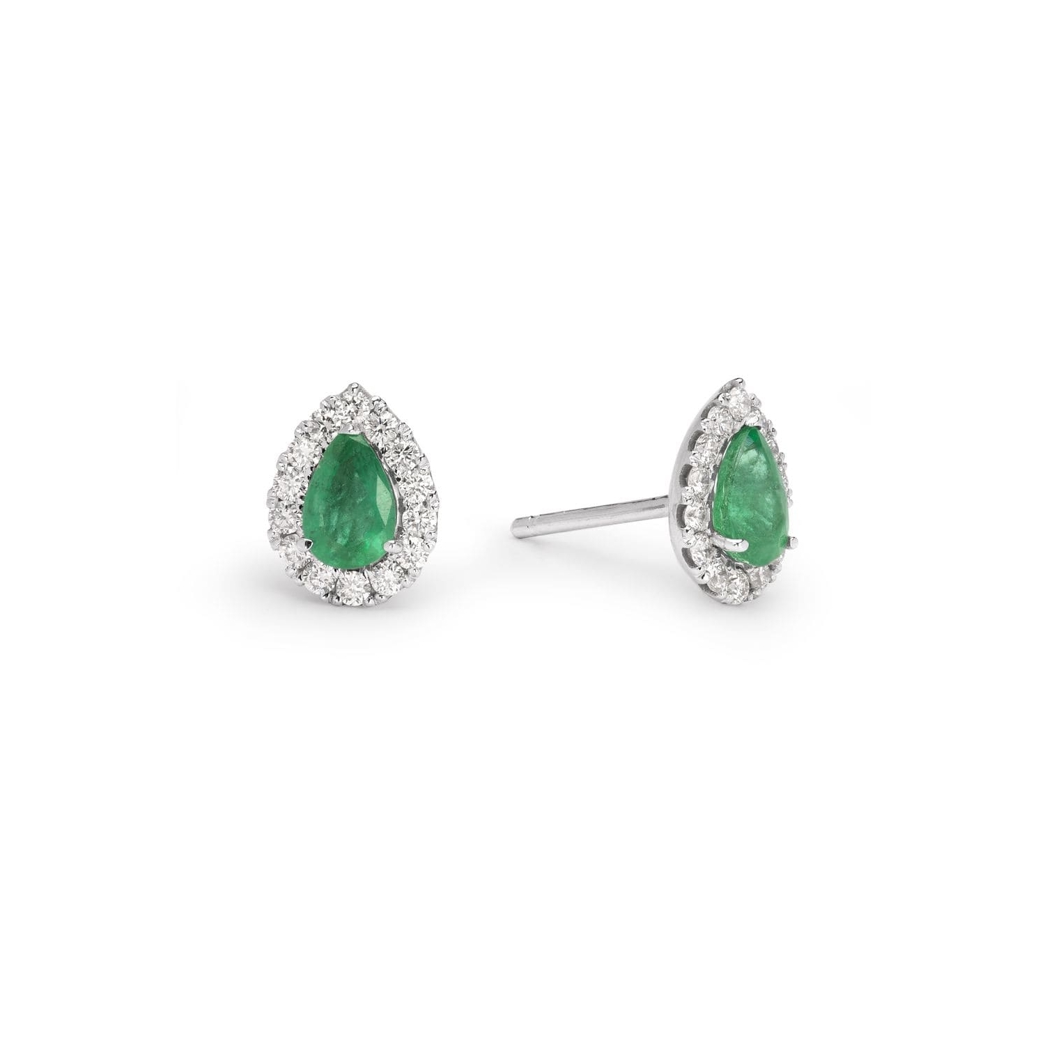 Gold earrings with gemstones "Emerald 19"