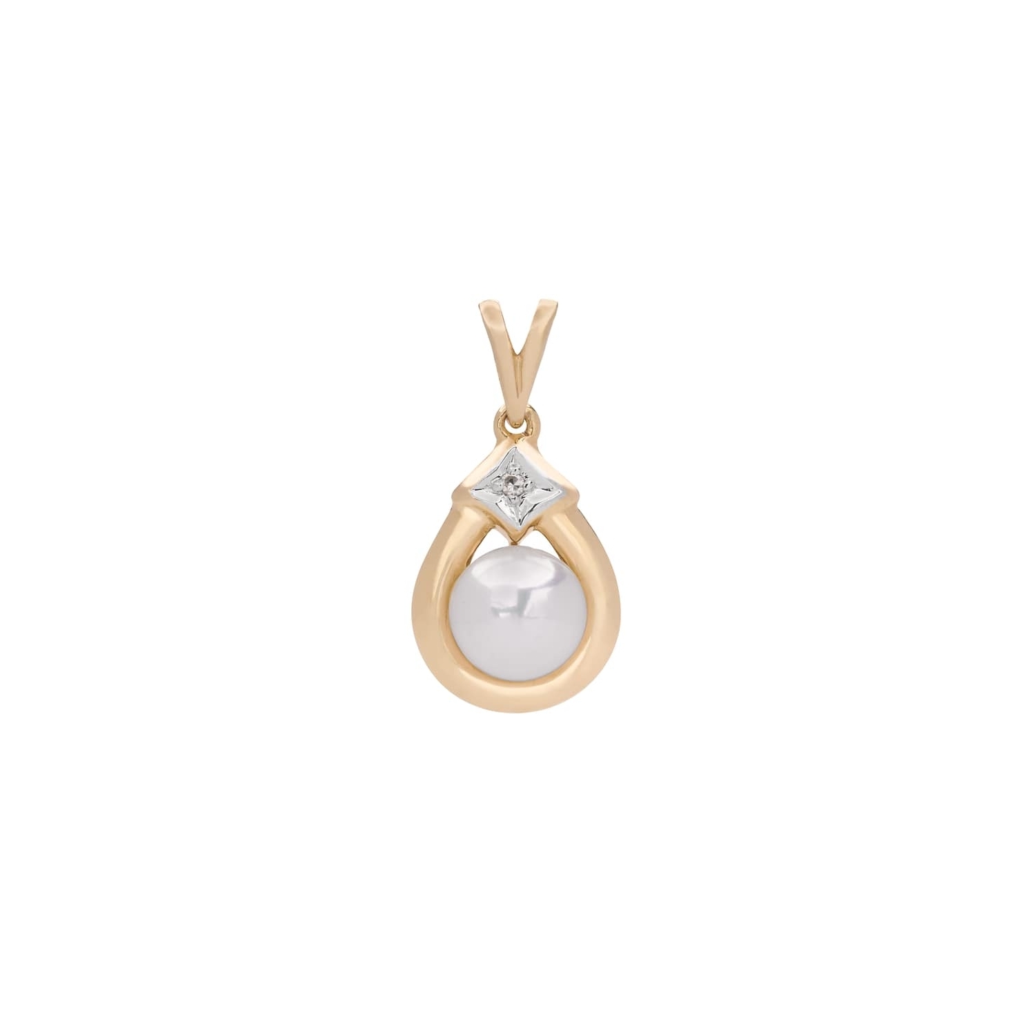 Gold pendant with gemstones "Pearl"