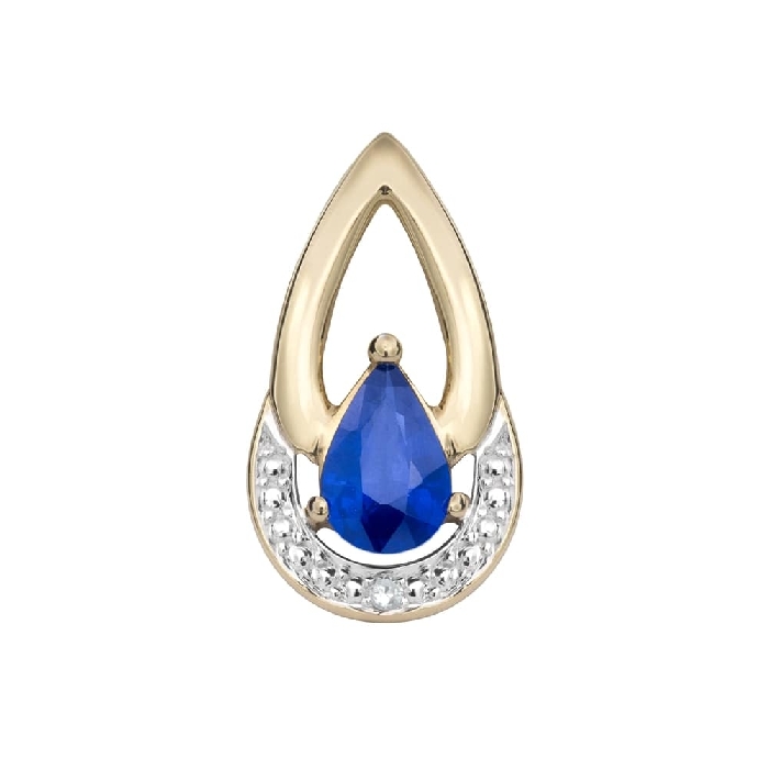 Gold pendant with gemstones "Sapphire 30"