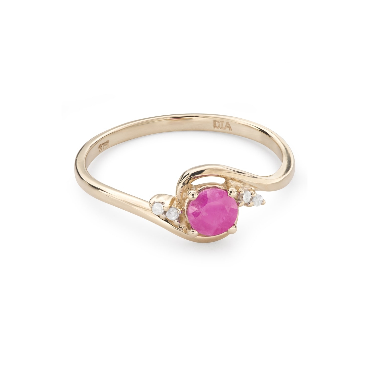 Gold ring with gemstones "Ruby 42"
