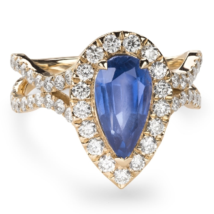 Engagement ring with gemstones "Sapphire 37"