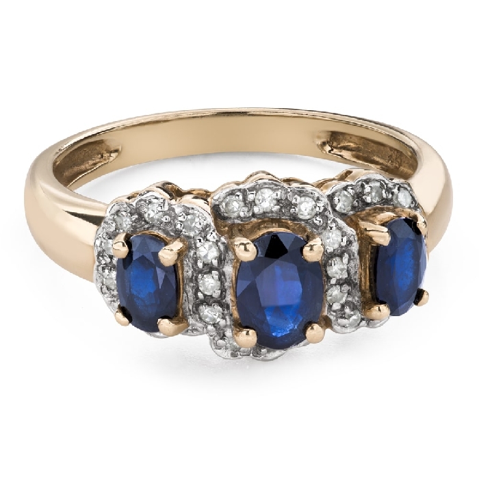 Engagement ring with gemstones "Sapphire 42"