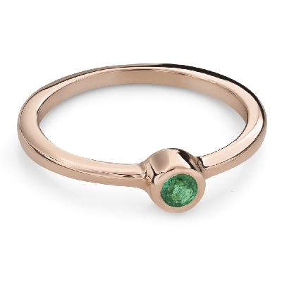 Sužadėtuvių žiedas su brangakmeniais "Smaragdas 23"