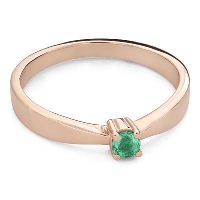 Sužadėtuvių žiedas su brangakmeniais "Smaragdas 24"