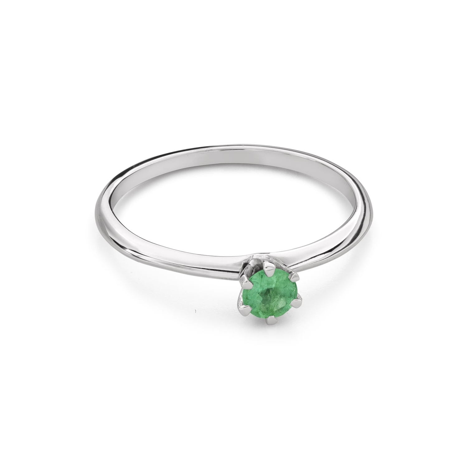 Sužadėtuvių žiedas su brangakmeniais "Smaragdas 26"