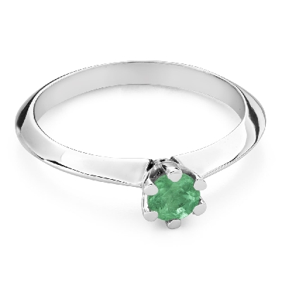 Sužadėtuvių žiedas su brangakmeniais "Smaragdas 27"