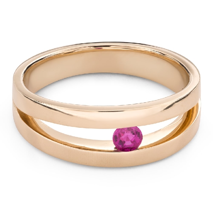 Gold ring with gemstones "Ruby 46"