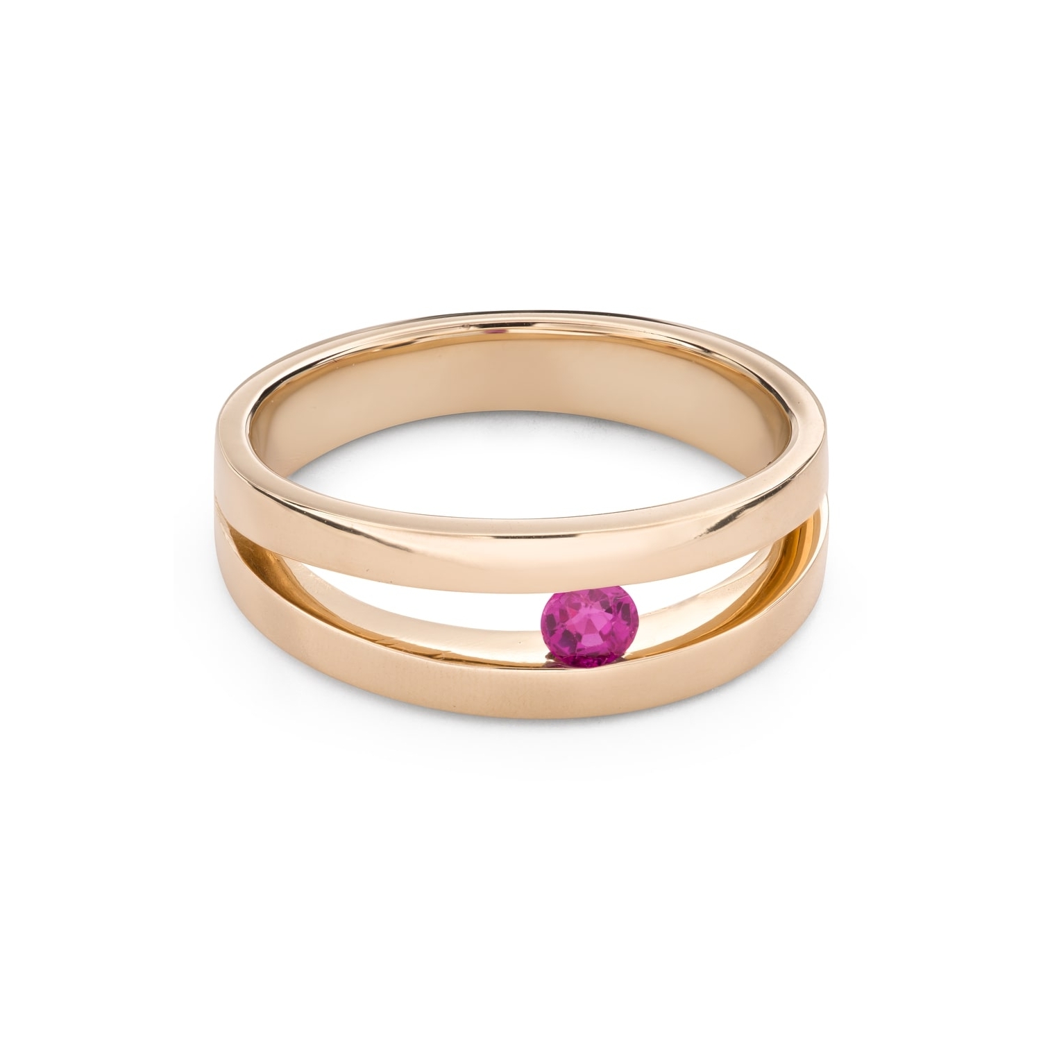 Gold ring with gemstones "Ruby 46"