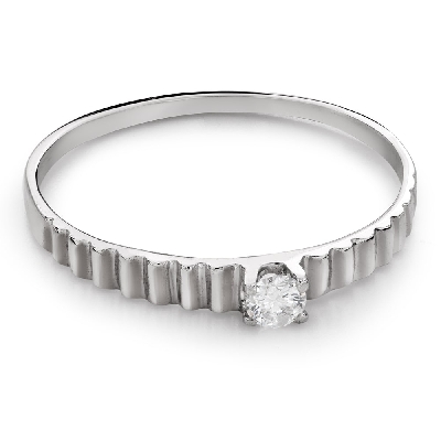 Sužadėtuvių žiedas su deimantu "Tvirtybė 169"