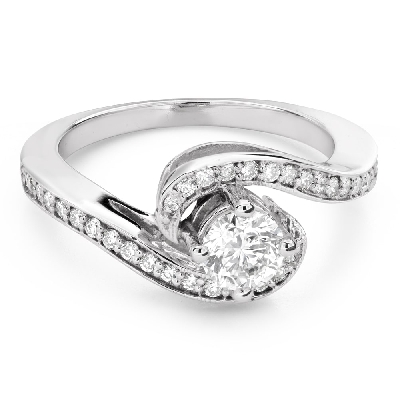 Engagment ring with brilliants "Intertwined destinies 90"