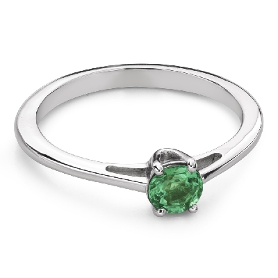 Engagement ring with gemstones "Emerald 33"