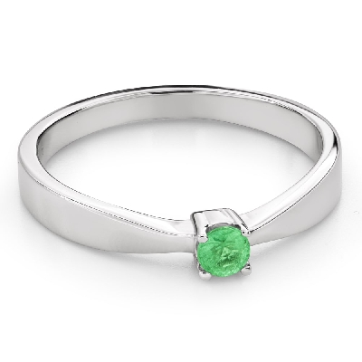 Sužadėtuvių žiedas su brangakmeniais "Smaragdas 36"