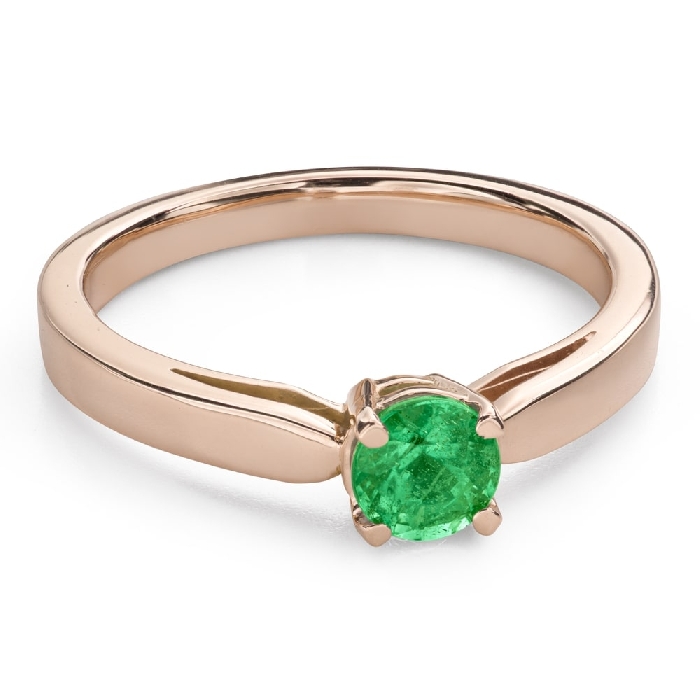 Sužadėtuvių žiedas su brangakmeniais "Smaragdas 37"