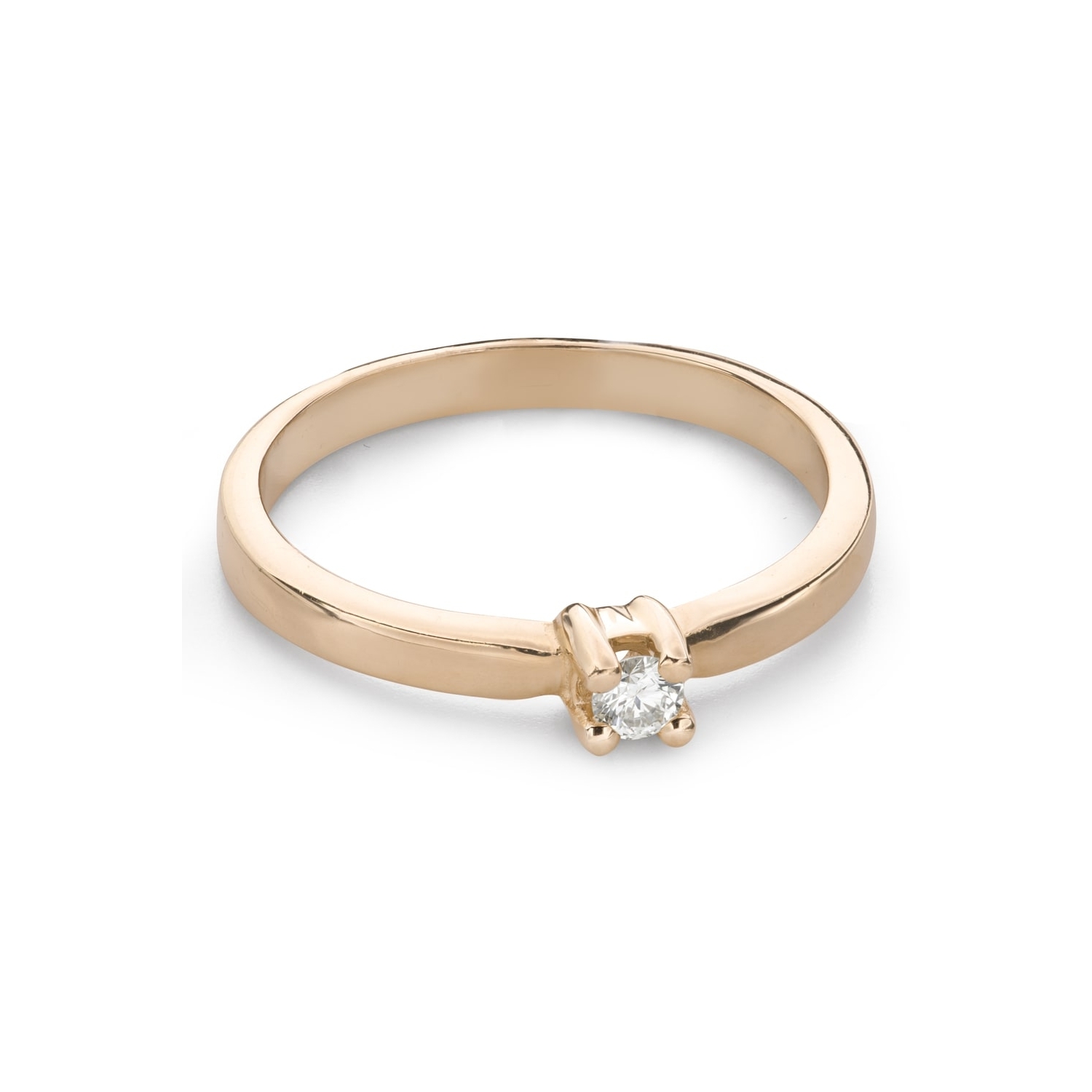 Gold ring with brilliant diamond "Strength 181"