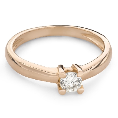 Gold ring with brilliant diamond "Strength 183"