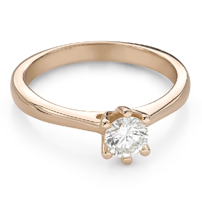 Gold ring with brilliant diamond "Queen of the Heart 51"