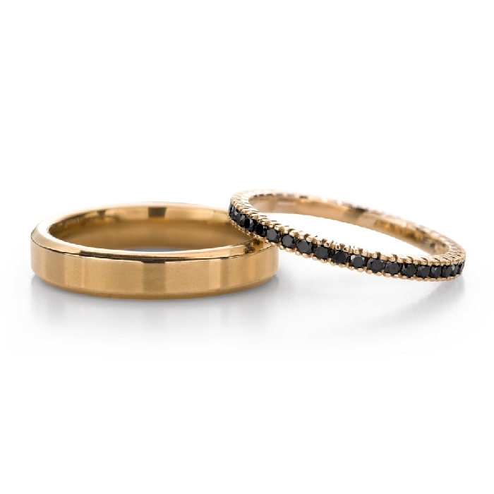 Golden wedding rings with diamonds "VKA 328"