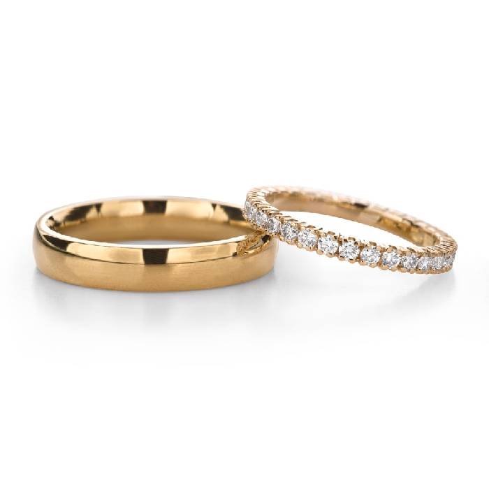 Golden wedding rings with diamonds "VKA 331"