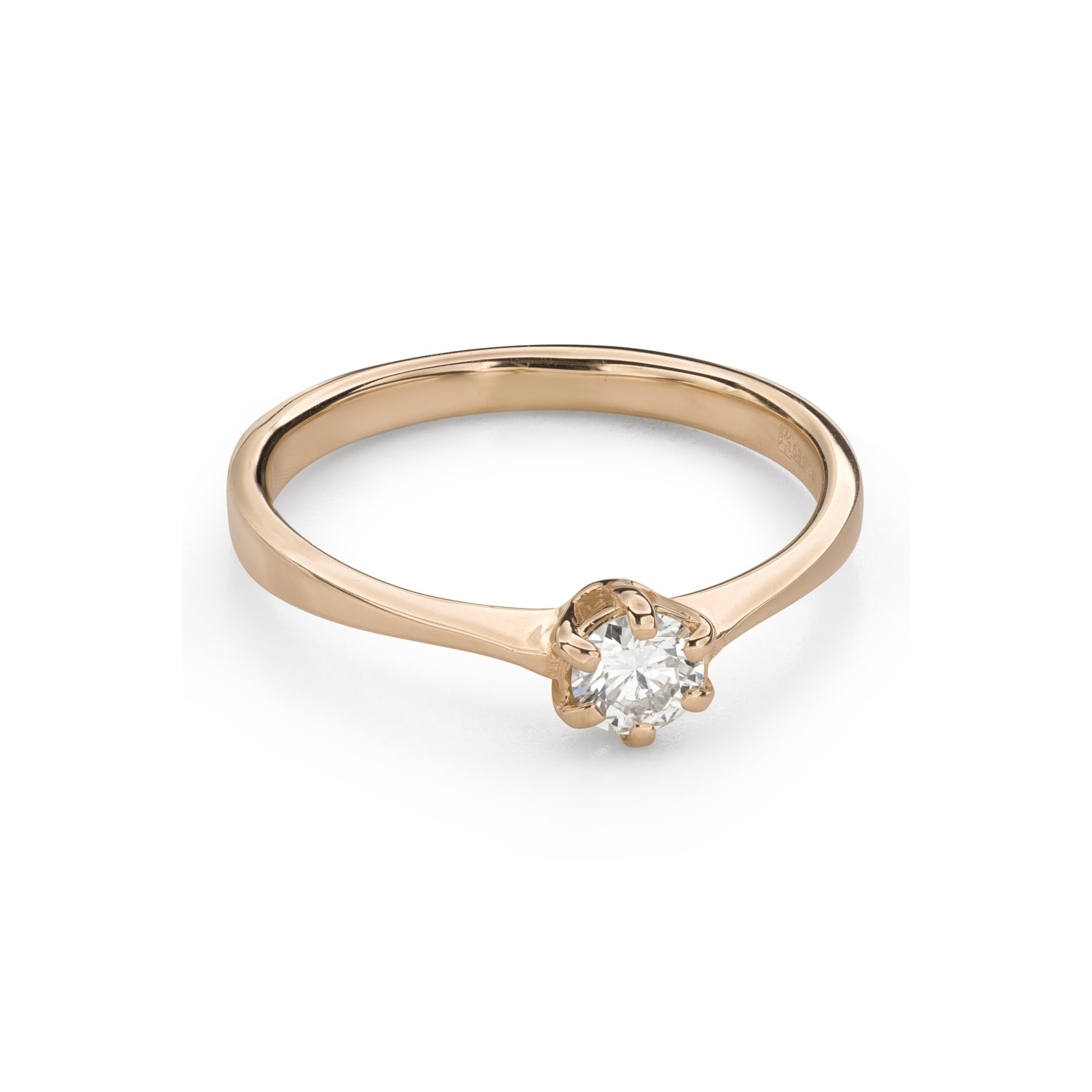 Gold ring with brilliant diamond "The queen 180"