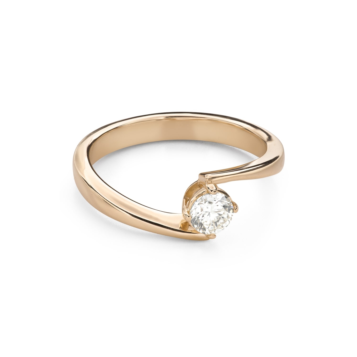 Gold ring with brilliant diamond "In love 100"