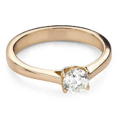 Auksinis žiedas su briliantu "Meilės glėbyje 101"
