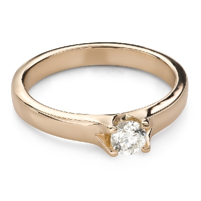 Auksinis žiedas su briliantu "Meilės glėbyje 102"