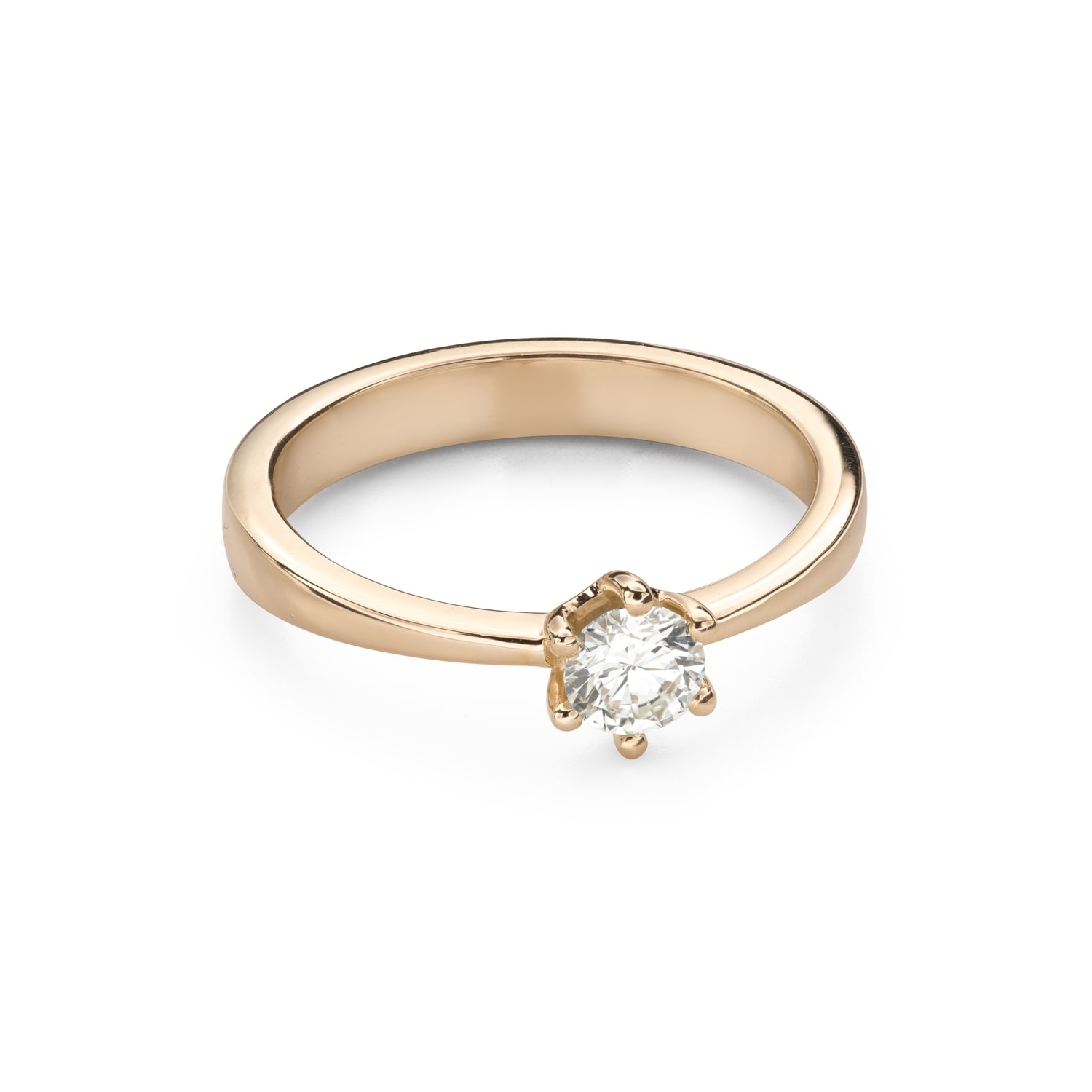 Gold ring with brilliant diamond "The queen 181"