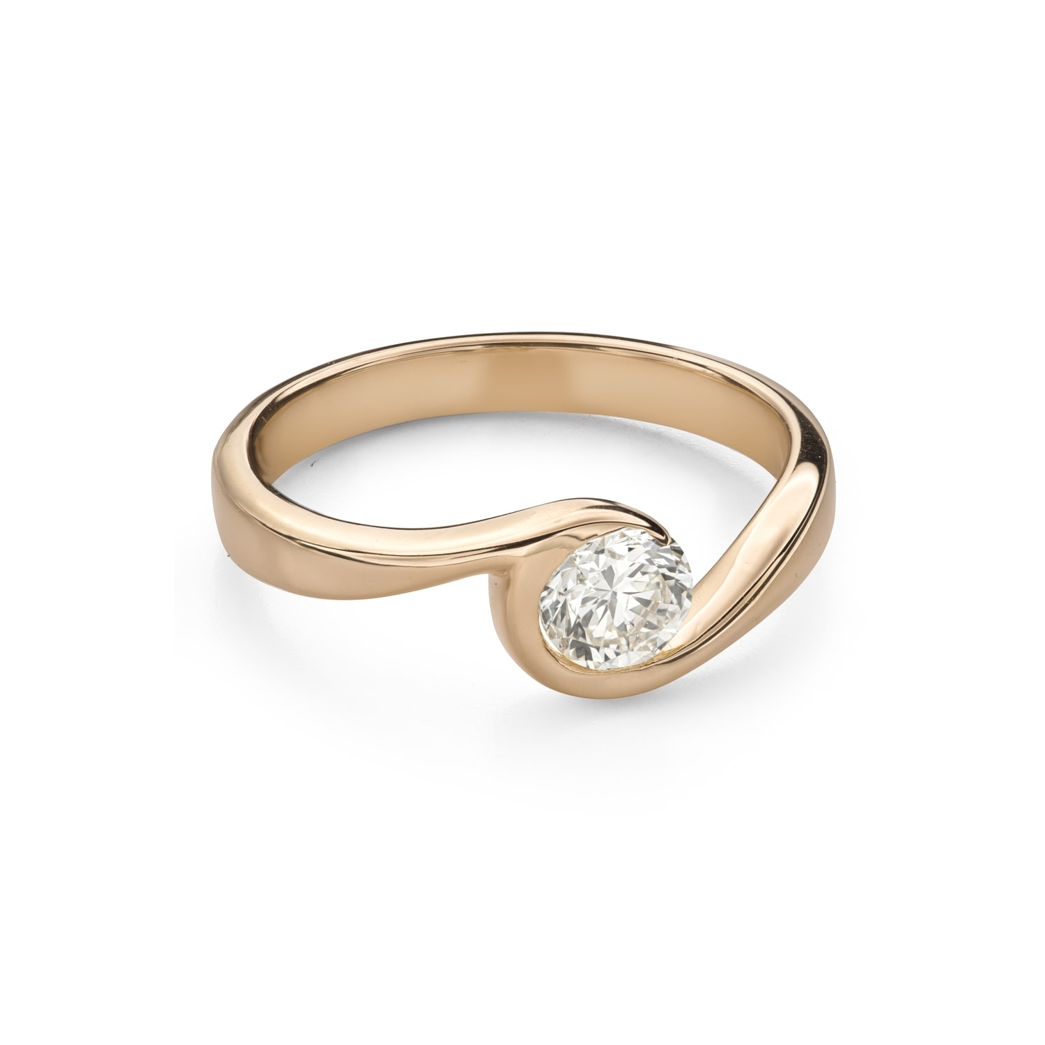 Gold ring with brilliant diamond "In love 103"