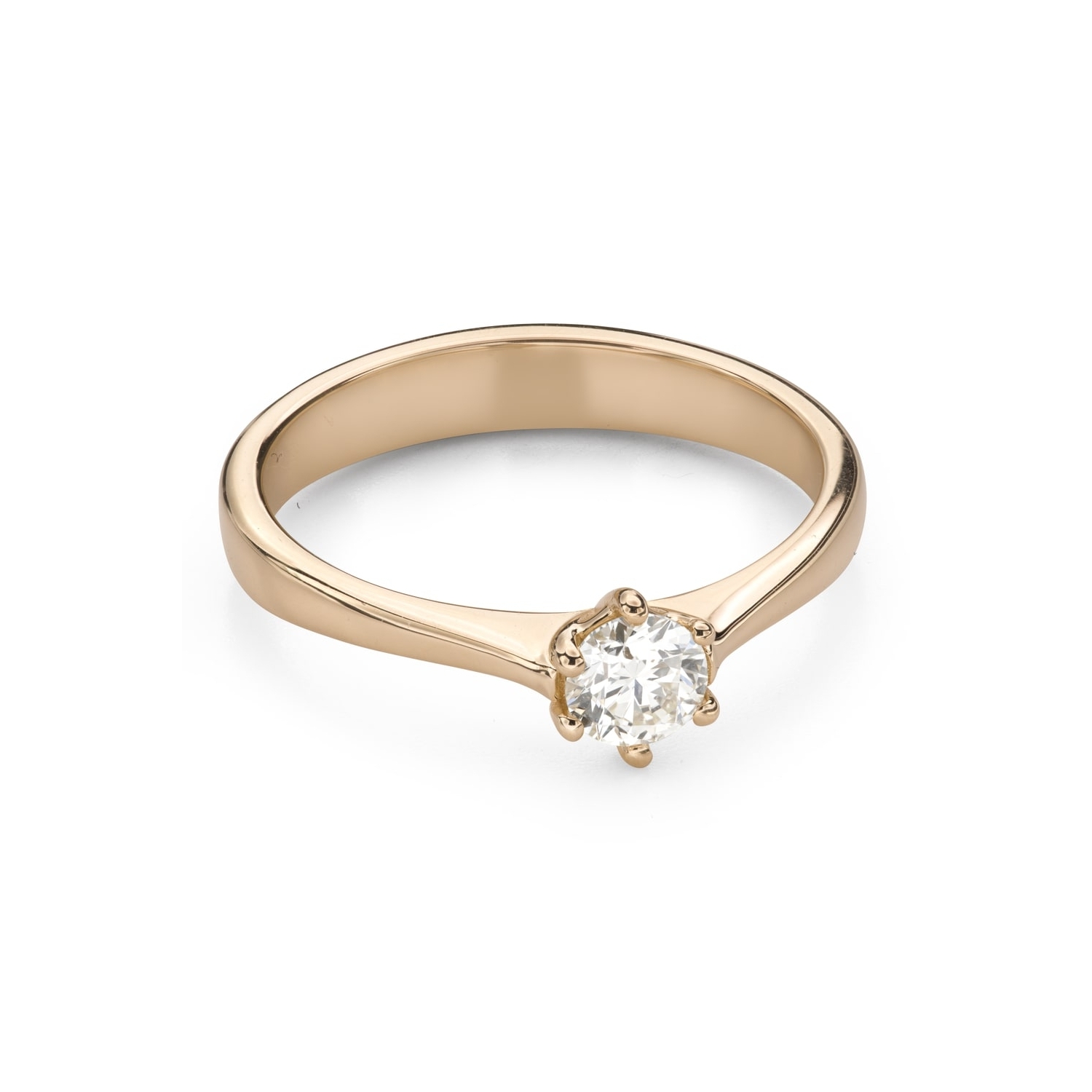 Gold ring with brilliant diamond "The queen 182"