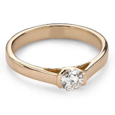 Auksinis žiedas su briliantu "Širdies karalienė 52"