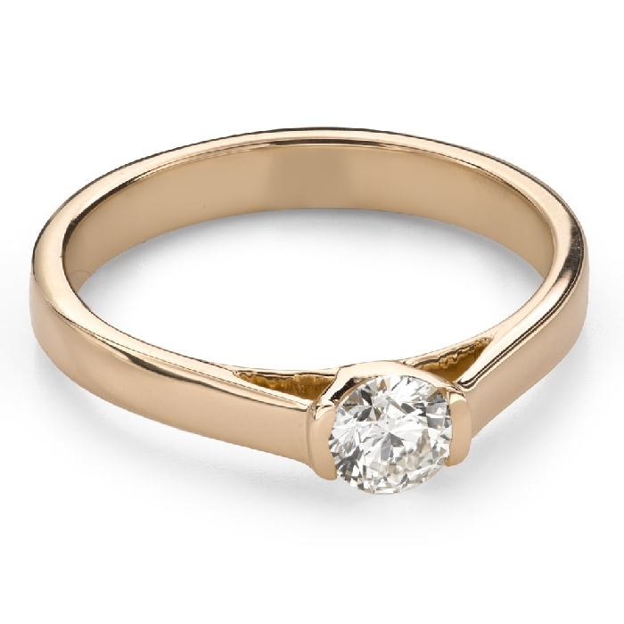 Auksinis žiedas su briliantu "Širdies karalienė 52"