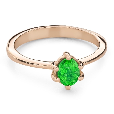 Engagement ring with gemstones "Emerald 38"