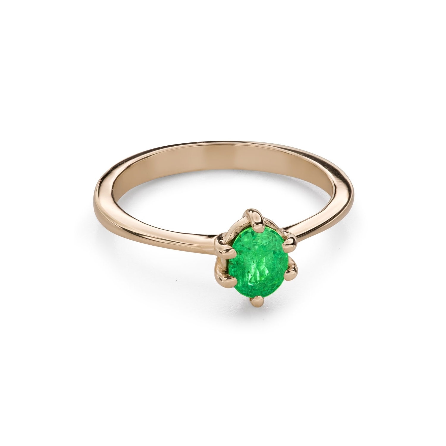 Engagement ring with gemstones "Emerald 39"