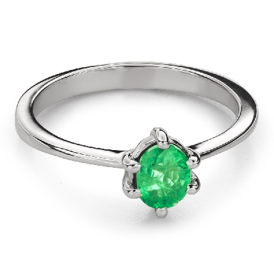 Engagement ring with gemstones "Emerald 40"