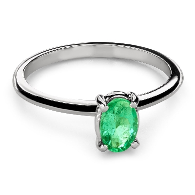 Engagement ring with gemstones "Emerald 41"