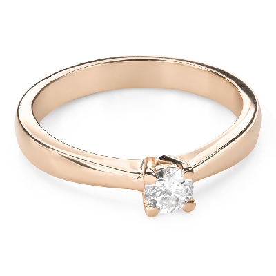Gold ring with brilliant diamond "Goddess 361"