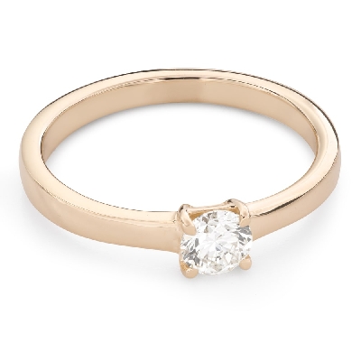 Gold ring with brilliant diamond "Goddess 362"